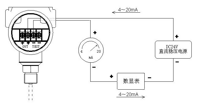 投入式液位变送器的接线图